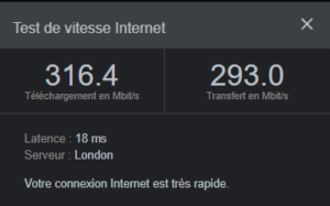 Test de débit en Wifi 5GHz