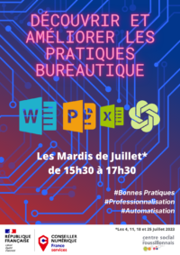 Ateliers Formation Info Juil. 23 : Outils Bureautiques