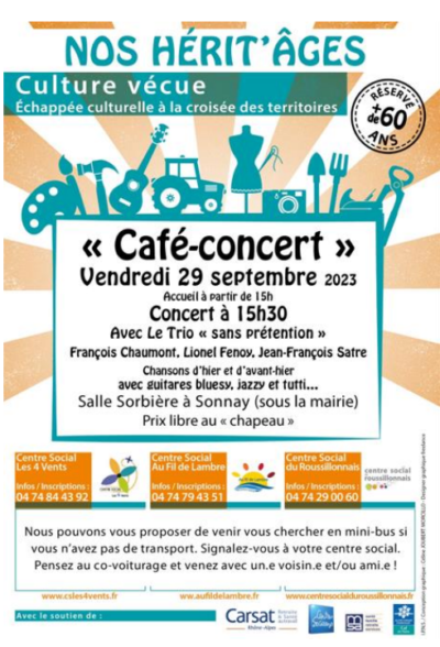 29 sept. 23 Café Concert Nos Herit’âges
