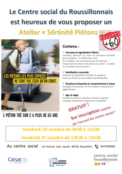 Atelier « Sécurité Piétons » pour les Séniors en Oct. 23