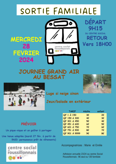 Sortie Familiale 28 Fev. 24 : Grand Air au Bessat