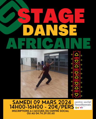 9 Mars 24 : Stage Danse Africaine