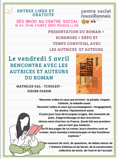 5 Avr 24 – Rencontre Littéraire avec Mathilde Gal-Tcholeiy et Didier Fassin.