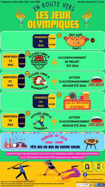 [Programme] Secteur Jeunes – Mai & Juin 24