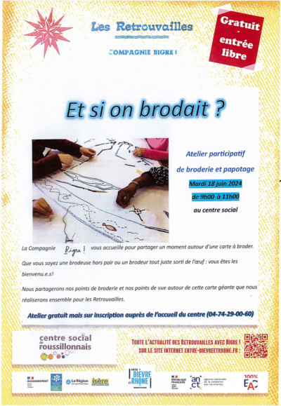 18 Juin 24 – Broderie et papotage avec Bigre!