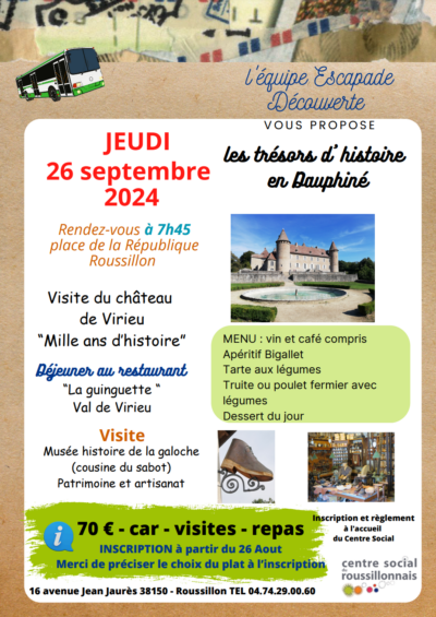 26 Sept. 24 – Escapade Découverte en Dauphiné