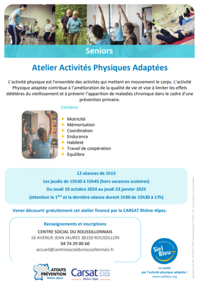 Oct- Jan 24 | Atelier Activités Phys. Adaptées [Séniors]