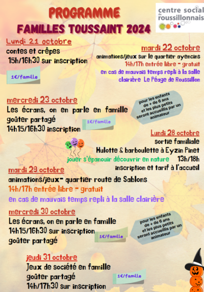 AUTOMNE 24 | Famille [PROGRAMME]