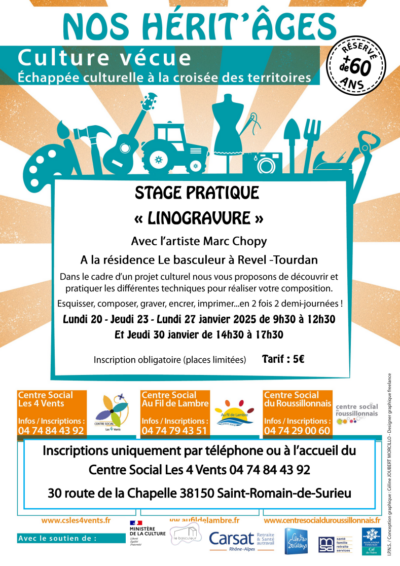 20 – 27 Jan. 25 | Stage Linogravure [60 ans & +]