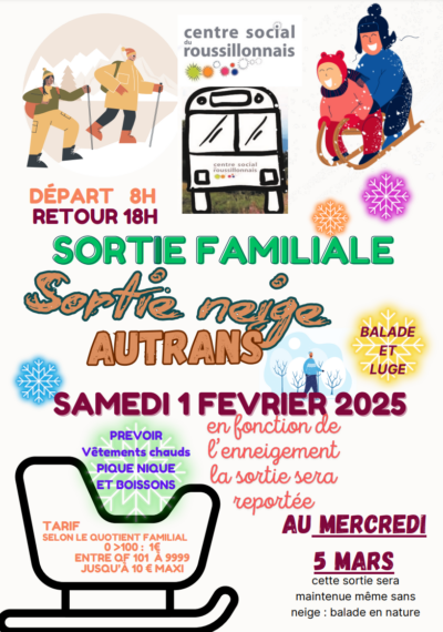 1 Fev. 25 | Sortie Familiale : la neige à Autrans