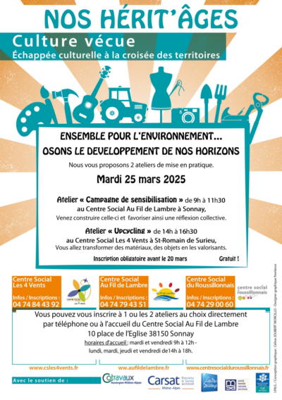 25 Mars 25. | Ateliers « Nos Hérit’âges » sur l’Environnement