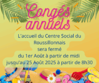 Août 25 | Congés Annuels du Centre