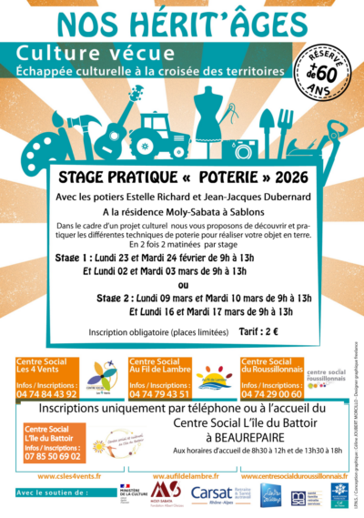 Fév. 26 | Stage Poterie [+60 ans]